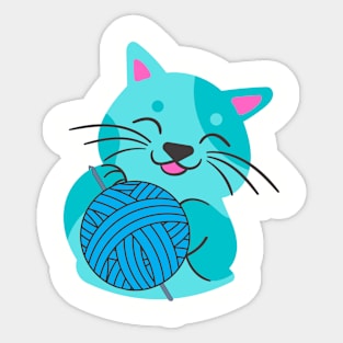 Crochet Kitten Cat Sticker
